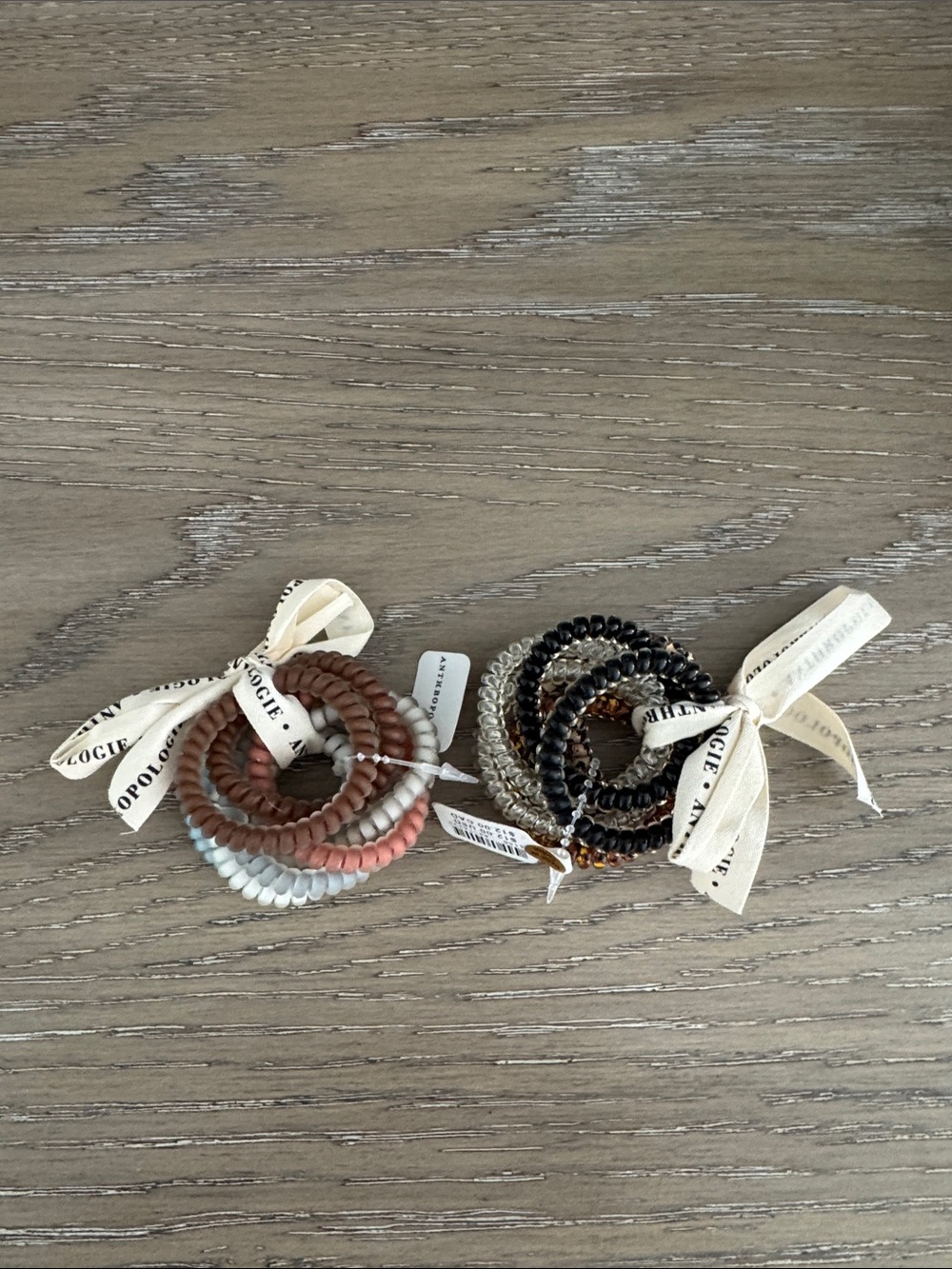Anthropologie Coiled Hair Tie Set Neutral Rose 16 Total Coils 2 Sets of 8 New - Picture 6 of 6